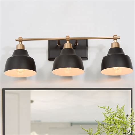 Get Special Price ACLand Bathroom Vanity Light Fixture 3-Light Bath Wall Mount Sconce Modern Farmhouse Metal Wall Lamp Lighting for Bathroom Bedroom Living Room, Chrome and Black