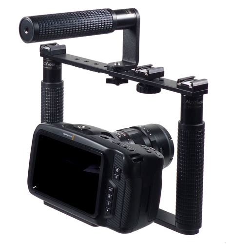 ALZO BMPCC 4K & 6K Cinema Camera Transformer Rig, Cage Bracket with Shoe Mounts and Hand Grips