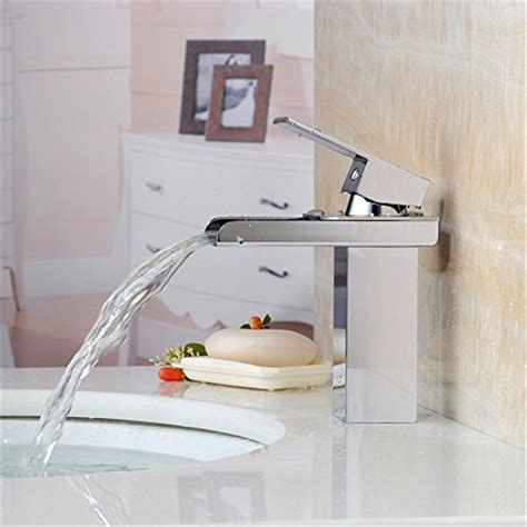 Bathroom Faucet Brushed Nickel Vessel Sink Faucet Bath Waterfall Spout Single Handle Single Hole Commercial with Pop Up Drain None Overflow Tall Basin Mixer Tap Deck Mount Supply Hose Lines Lead-Free
