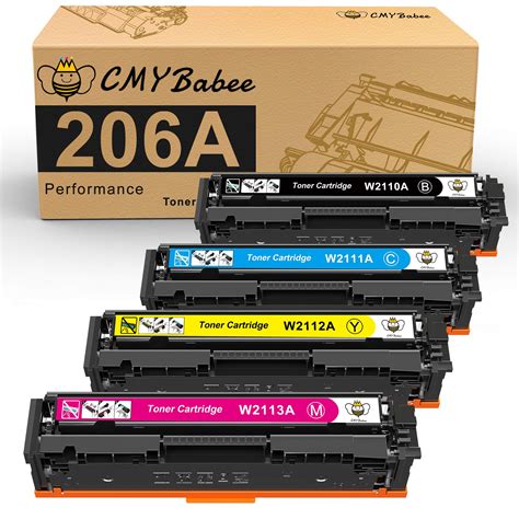 🔥 Flash Sale CMYBabee Compatible Toner Cartridge Replacement for HP 206A W2110A W2111A W2112A W2113A for HP Color LaserJet Pro M255dw MFP M283fdw M283cdw M282nw M283 M255 Printer (Black Cyan Yellow Magenta,4-Pack)