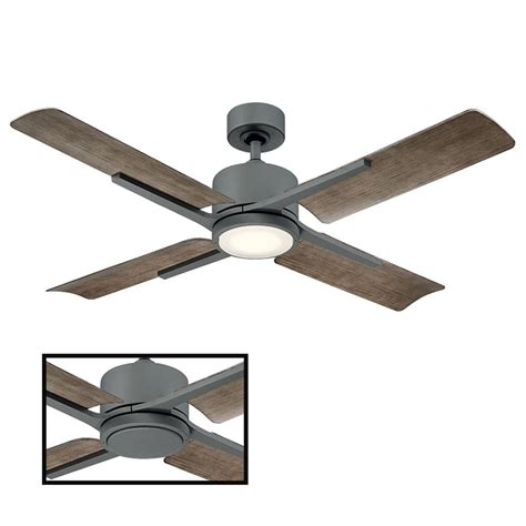 Cervantes Indoor and Outdoor 4-Blade Smart Ceiling Fan 56in Matte Black Barn Wood with 3500K LED Light Kit and Remote Control