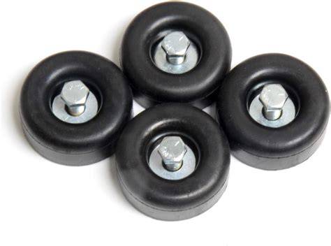Super Brands Cotterman 2 1/2" rubber pad ladder feet , package of four (4) pads with four (4) bolts and four (4) washers fits TiltNRoll, Straddle Base TiltNRoll, TAP, Work Platforms, rolling metal ladders.