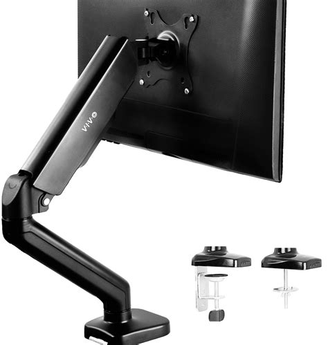 EleTab Single Monitor Desk Mount Stand - Articulating Full Motion Swivel Gas Spring Monitor VESA Arm Fits for Computer Monitor 17 to 32 inches, Holds up to 17.6 lbs