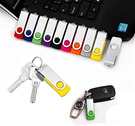 Elejolie Wholesale 16GB USB Flash Drives Bulk 100 Pack Thumb Drives 2.0 Memory Stick Swivel Pen Drive with Keychain Lanyards Jump Drive USB Stick for Data Storage (Multicolor)