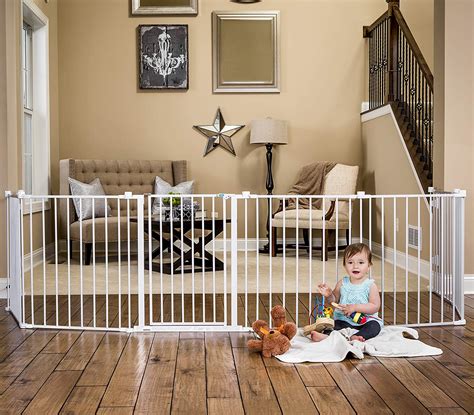 Extra Wide Baby Gate for Large Openning - Walk Through Safety Child Gate for Stairs and Doorways -Pressure Mount Auto Close Indoor Gates for Kids Or Pets 81.89"-84.65"