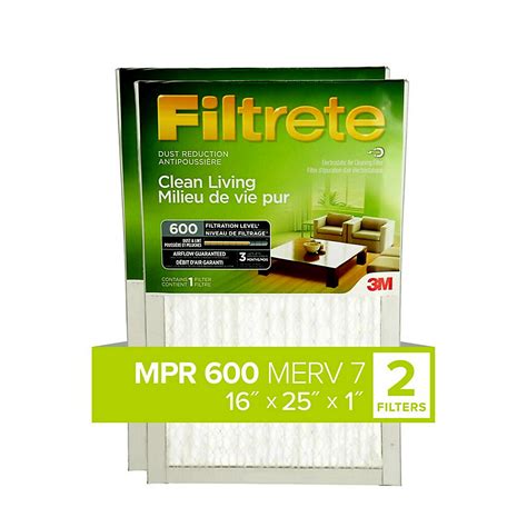 Flash Deals - 70% OFF Filtrete Clean Living Dust Reduction AC Furnace Air Filter, MPR 600, 16 x 25 x 1-Inches, 6-pack