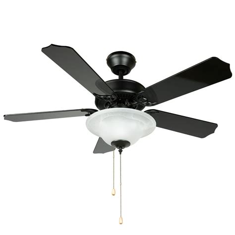 Product Deal Hyperikon 42 Inch Ceiling Fan No Light, 55W, Remote Control and Pull Chain, Black Body, 5 Blades, Black