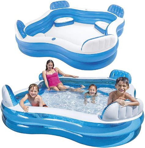 Review Product Intex Swim Center™ Inflatable Family Lounge Pool, 90" X 86" X 31", for Ages 3+