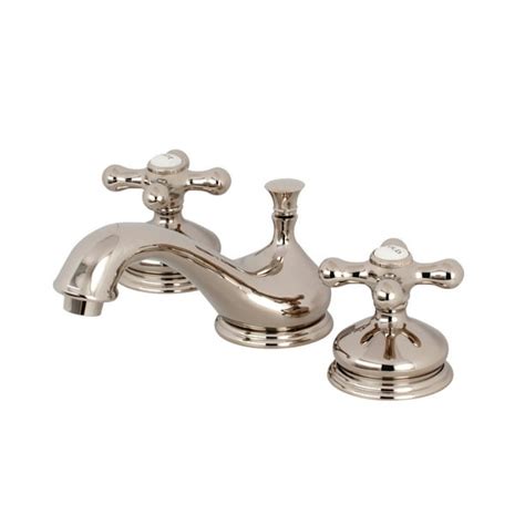 Kingston Brass KS1166AX Heritage Widespread Bathroom Faucet, Polished Nickel