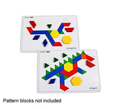 LEARNING ADVANTAGE 7149 Pattern Block Cards - Set of 20 Double-Sided Cards - Early Geometry for Kids - Teach Creativity, Sequencing and Patterning