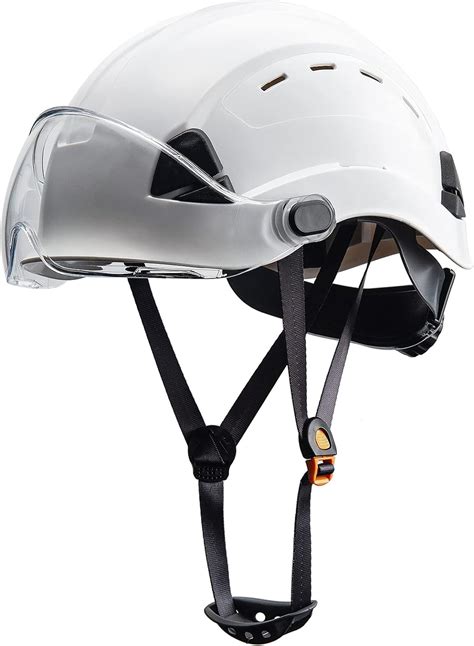 Flash Deals - 40% OFF LOHASPRO Safety Hard Hat - Adjustable ABS Helmet with Visor - 6-Point Suspension, Perfect for Construction (Black Clear)