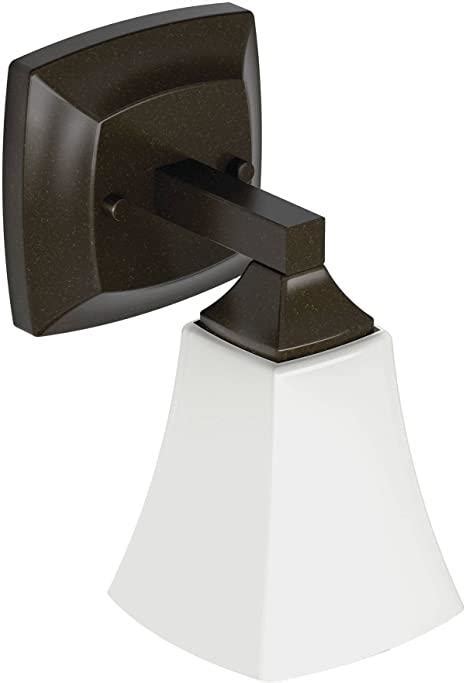 Moen YB5161ORB Voss 1-Light Dual-Mount Bath Bathroom Vanity Fixture with Frosted Glass, Oil Rubbed Bronze