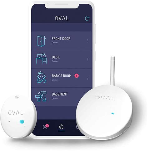 OVAL Real-Time Monitoring & Alerts (Water, Motion, Temperature, Humidity, Light) 5-in-1 Complete Home Protection - Includes 1 Hub & 2 Sensors
