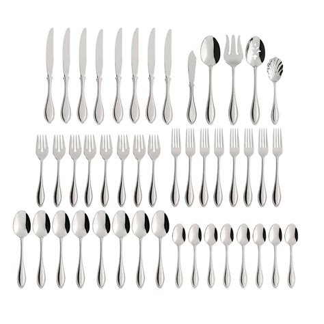 Oneida American Harmony 45 Piece Everyday Flatware, Service for 8, 18/0 Stainless Steel, Silverware Set, Dishwasher Safe, Silver