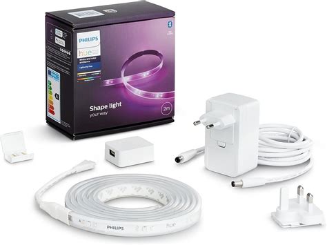 Philips Hue Bluetooth Smart Lightstrip Plus 2m/6ft Base Kit with Plug, (Voice Compatible with Amazon Alexa, Apple Homekit and Google Home)