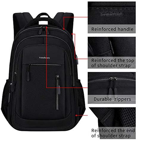 Veballensty 15/18 Inch Backpack Laptop, College School Computer Bookbag with USB Chargering Port (17.3 Inch, Grey01)